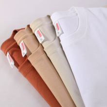 男装230克纯棉针织短袖潮牌落肩打底衫白t恤男情侣装体恤情侣款