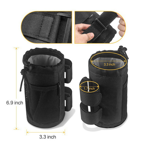 Cross-border wholesale bicycle cup holder water bottle bag Oxford cloth outdoor insulation bag stroller wheelchair with mesh bag storage bag