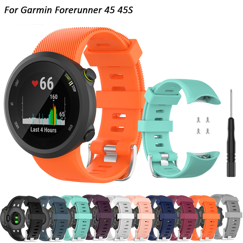 For Garmin Forerunner45/45S/Swim 2 Silicone Strap with Tool Screwdriver