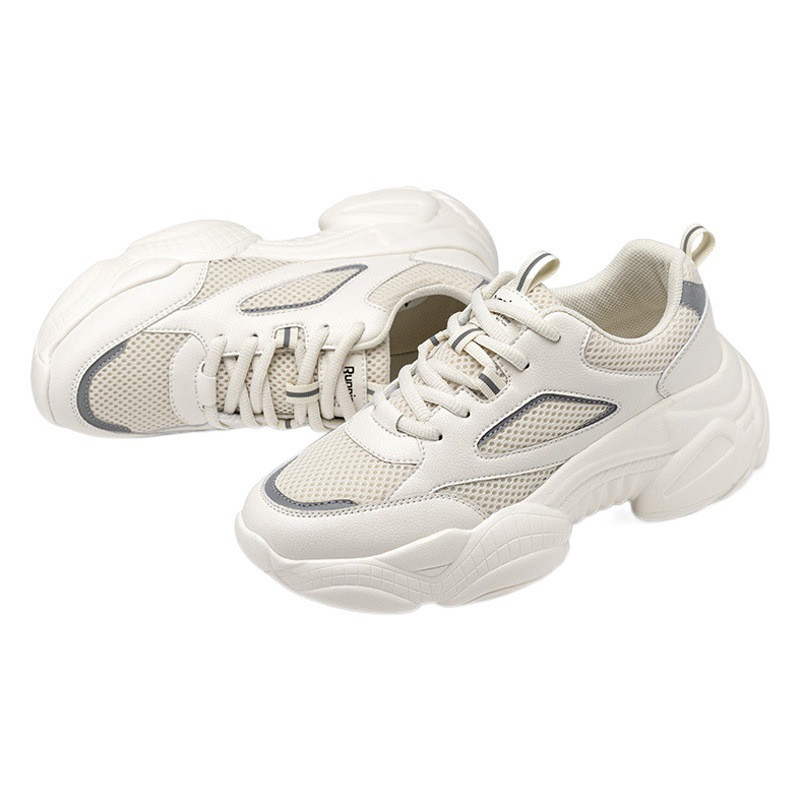Zapatos Augusden para Mujer, Primavera 2026, Estilo Urbano Moderno, Zapatos Deportivos Casuales Blancos con Suela Gruesa