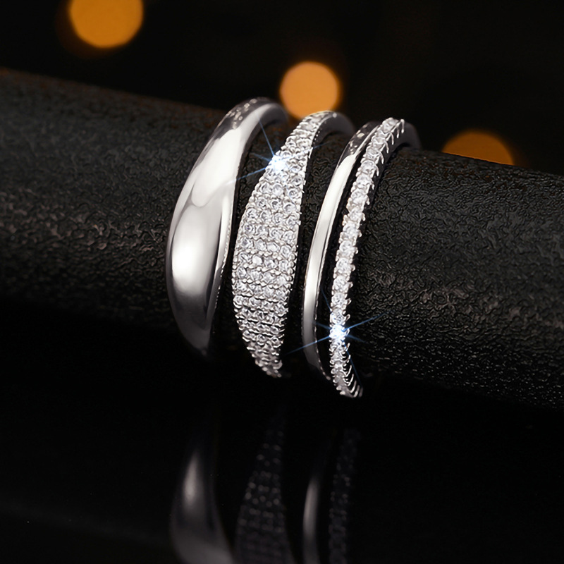 8g Weight Zircon Inlay Material Rings Classification 10, 6 Ring Size 1 Piece Quantity Casual, Shopping Occasion Copper Material Geometric Pattern All Seasons Season Women's Gender Elegant, Vintage Style Style Wholesale Jewelry Elegant Vintage Style Geometric Copper Zircon Rings 4