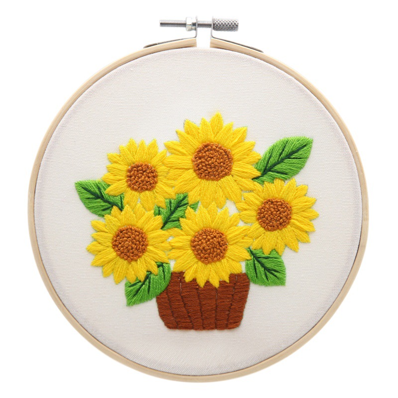 Transfronterizo hecho a mano DIY tridimensional material de bordado paquete bordado traje planta principiante niños kit hecho a mano