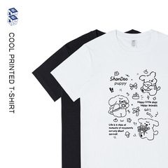 メンズファッションブランド 日本風 ヴィンテージプリント 半袖Tシャツ 男女兼用 夏 カップル向け ニッチトップス インスタ映え 純綿Tシャツ