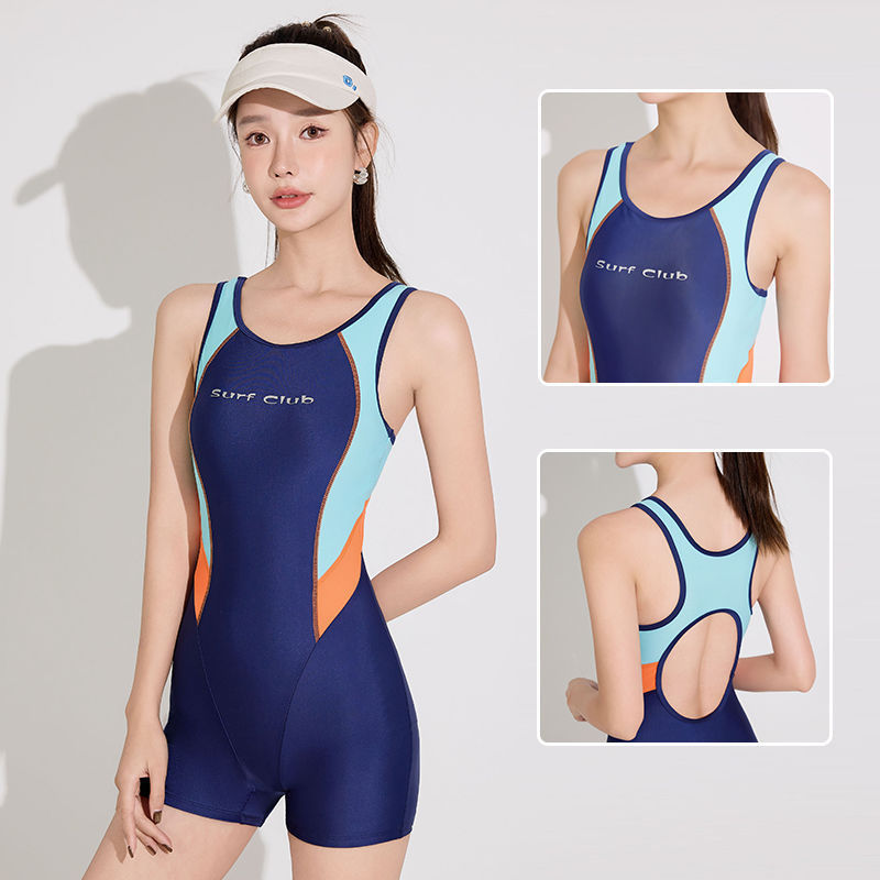 Integrado trajes de baño de mangas largas para mujeres adultos entrenamiento profesional conservador trajes de baño de ángulo plano para mujeres trajes de baño comercio exterior