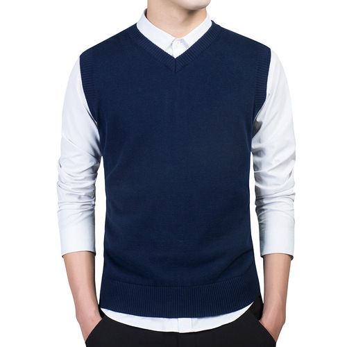  Autumn/Winter Hooded Men's Knit Sweater Casual Men's Slim Fit Sweater Men's New V-Neck Men's Shirt