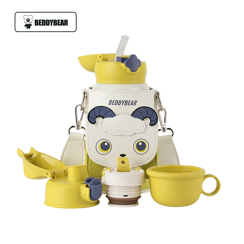 Oso de los niños serie completa taza de vacío bebé taza de agua con paja jardín de infantes al por mayor beber hervidor de agua taza de regalo caja
