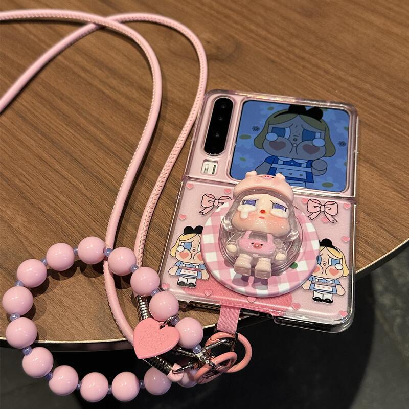 Bow Crying Baby Magnetic Crossbody Lanyard Suitable for Huawei Purax Mobile Phone Case Collector's Edition Pocket2 Xiaomi Mixflip2 Samsung Galaxy Zflip765 Honor Magicvflip Set Bow Crying Baby Magnetic Crossbody Lanyard Suitable for Huawei Purax Mobile Phone Case Collector's Edition Pocket2 Xiaomi Mixflip2 Samsung Galaxy Zflip765 Honor Magicvflip Set