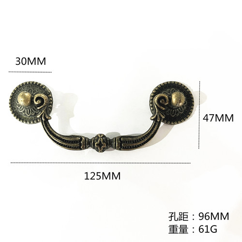 Manufacturer wholesale zinc alloy handle retro drawer handle single hole cupboard wardrobe door handle wooden furniture cabinet handle