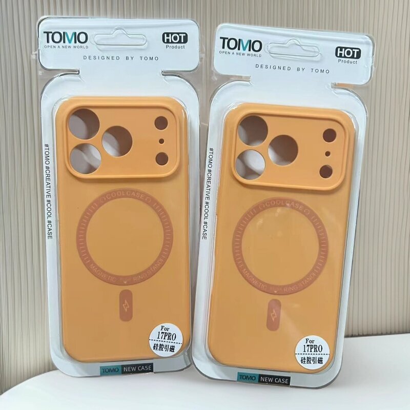 Suitable for Apple 16 Promax Mobile Phone Case Magnetic Silicone Iphone14/13 High-End 17 Pure Color Protective Cover