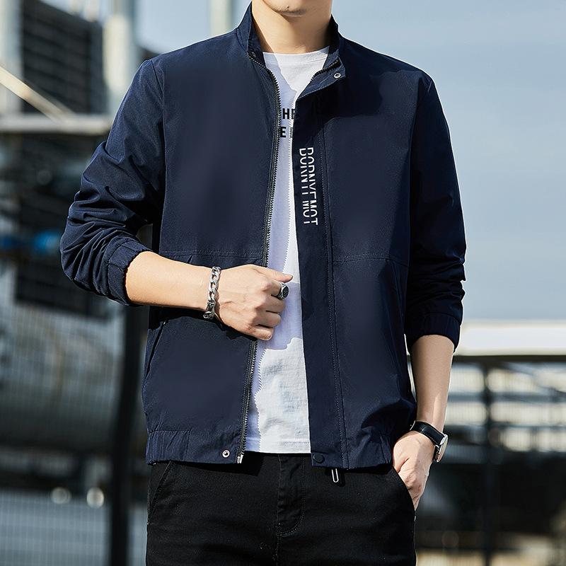 2022 primavera y otoño nueva chaqueta coreana abrigo de los hombres Moda todo-Juego de la capa de una sola pieza de entrega