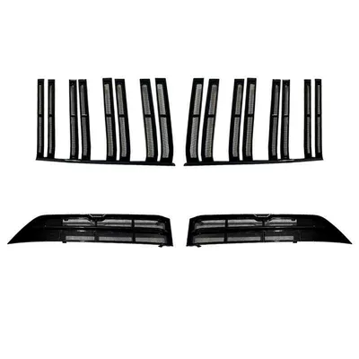 Automobile anti-insect net grille insect-proof net, non-removable clip-on - high-gloss-black-topbottom-insect-proof-net-25-26-models