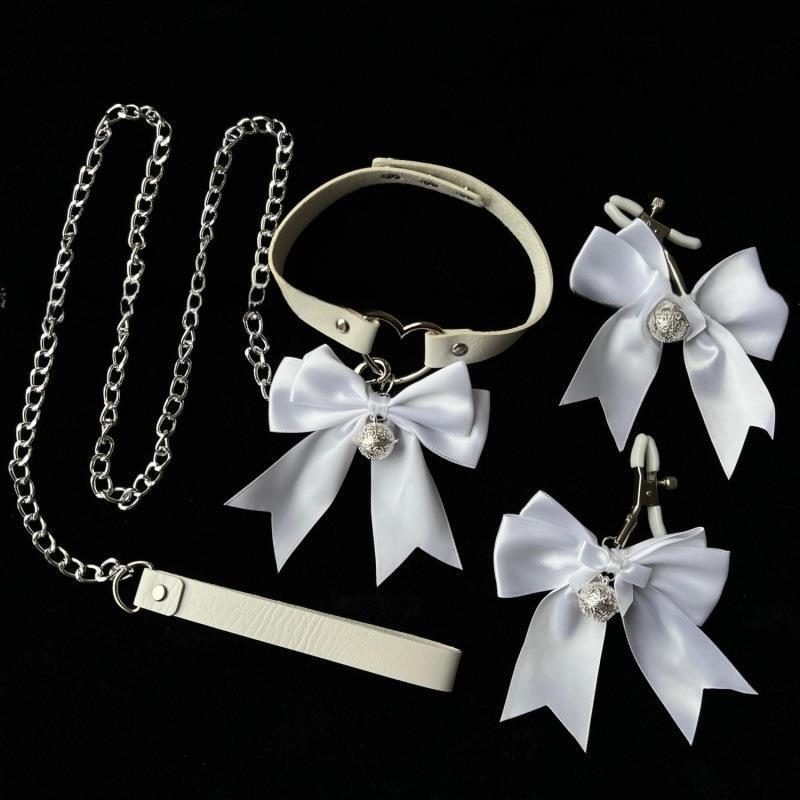 SM Fun Bow Bell Collar Restraint Training Traction Chain Cute Sexy Breast Clip Pair of Flirting Toy SM Fun Bow Bell Collar Restraint Training Traction Chain Cute Sexy Breast Clip Pair of Flirting Toy