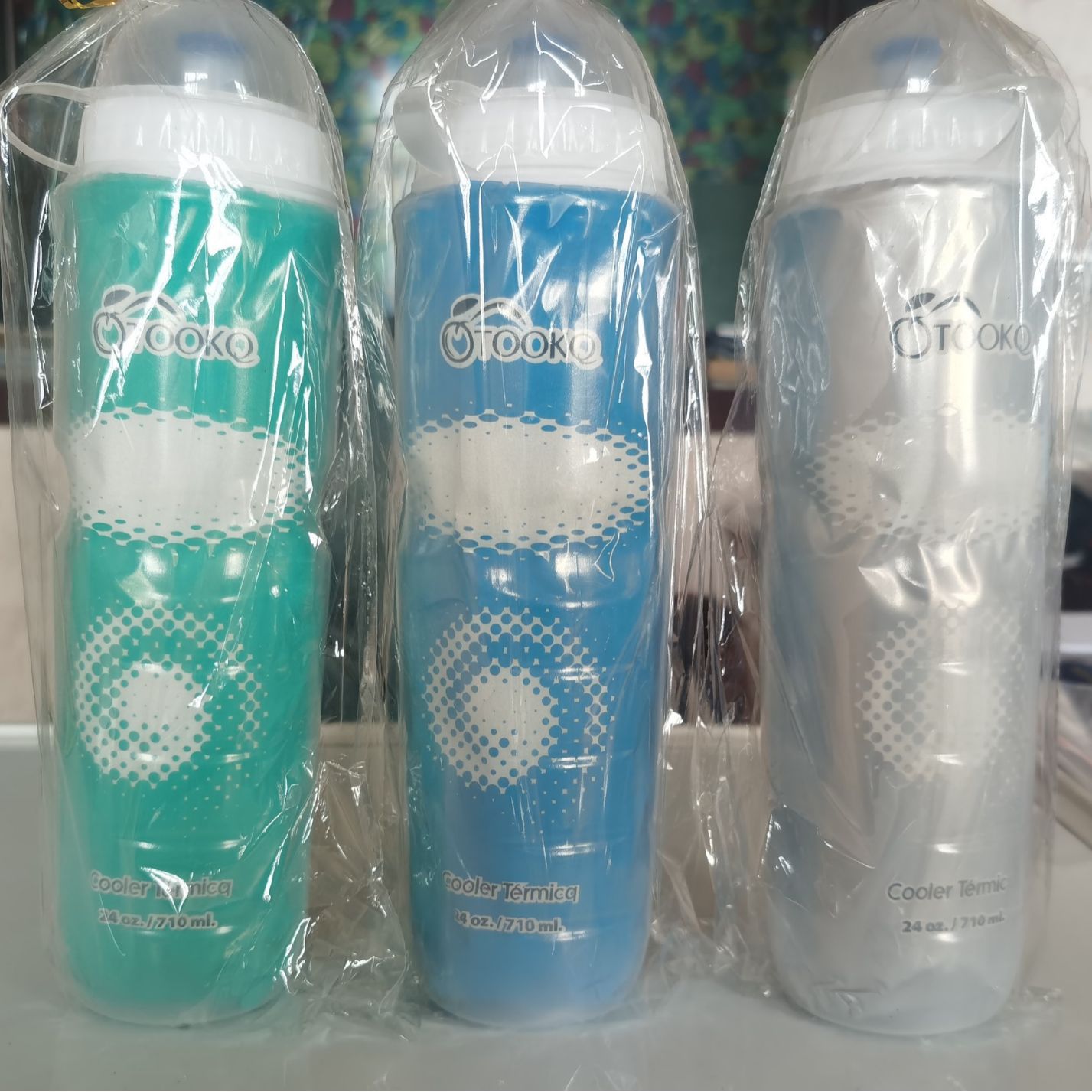 Transfronterizo nueva bicicleta ciclismo deportes hervidor PE doble capa taza de agua de plástico frío Función de aislamiento taza de agua