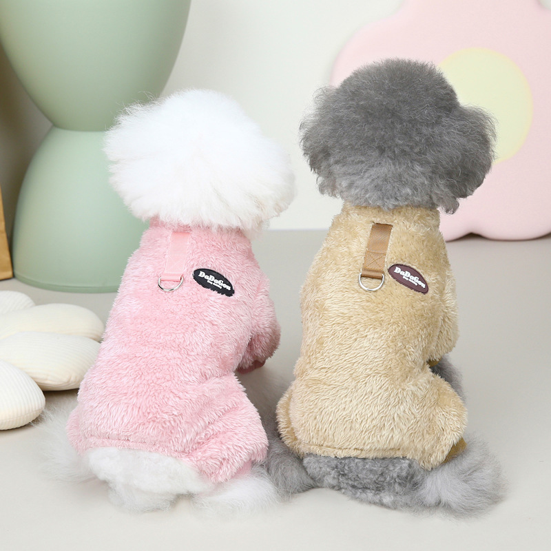Cross-Border Foreign Trade Pet Clothes Three-Color Pull-Tab Fleece Dog Four-Legged Clothing Autumn and Winter Fleece-Lined Small Dog Four-Legged Clothing Cross-Border Foreign Trade Pet Clothes Three-Color Pull-Tab Fleece Dog Four-Legged Clothing Autumn and Winter Fleece-Lined Small Dog Four-Legged Clothing