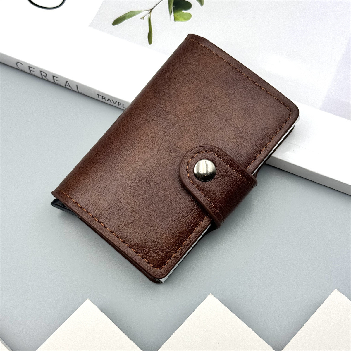 Bolsas de tarjetas de alto valor de carbono soldado de aluminio de alta calidad cartera de hombre antirrobo cepillo anti-damagnetismo en stock