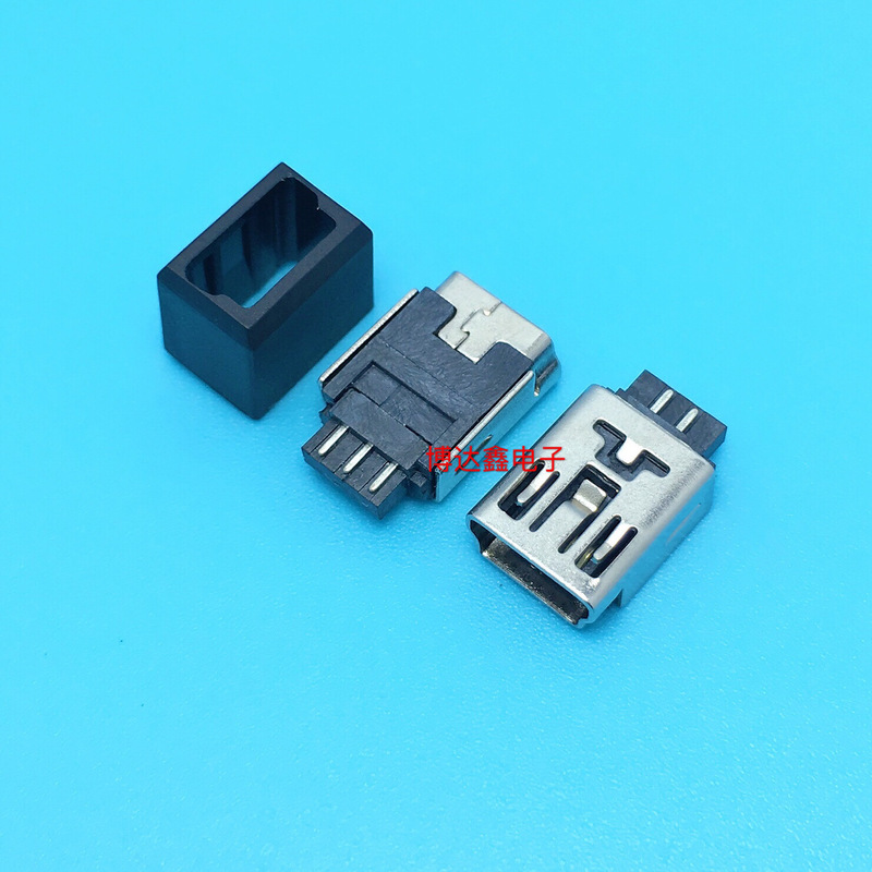Mini 5P wire type USB connector with shell data charging interface Mini 5P without feet Mini 5P wire type USB connector with shell data charging interface Mini 5P without feet