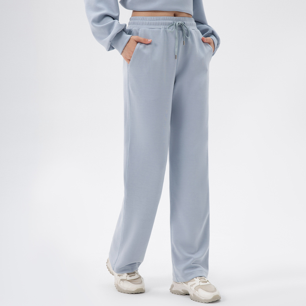 女性の秋冬のヨガのスポーツのズボンのモーダルのゆったりしているレジャーのランニングのズボンの高腰のフィットネスのストレートなズボンの42311