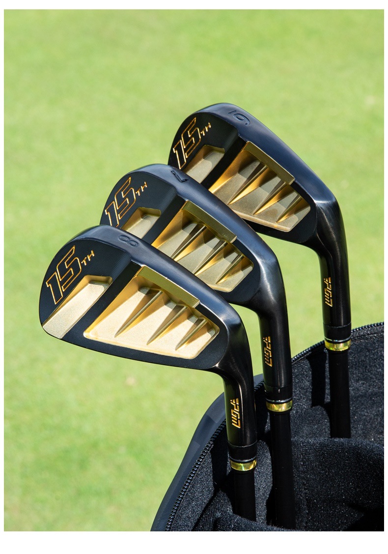 Bộ gậy sắt golf PGM rèn mềm, mặt đập phục hồi cao, phiên bản kỷ niệm 15 năm — MTG039-Vàng Đen (Bộ cột sắt) Lớp S, MTG039-Vàng Đen (Bộ cột sắt) SR cấp, MTG039-Vàng Đen (Bộ cột sắt) Lớp R, Trục thép MTG039 Vàng Đen (Bộ cột sắt) chi tiết 11