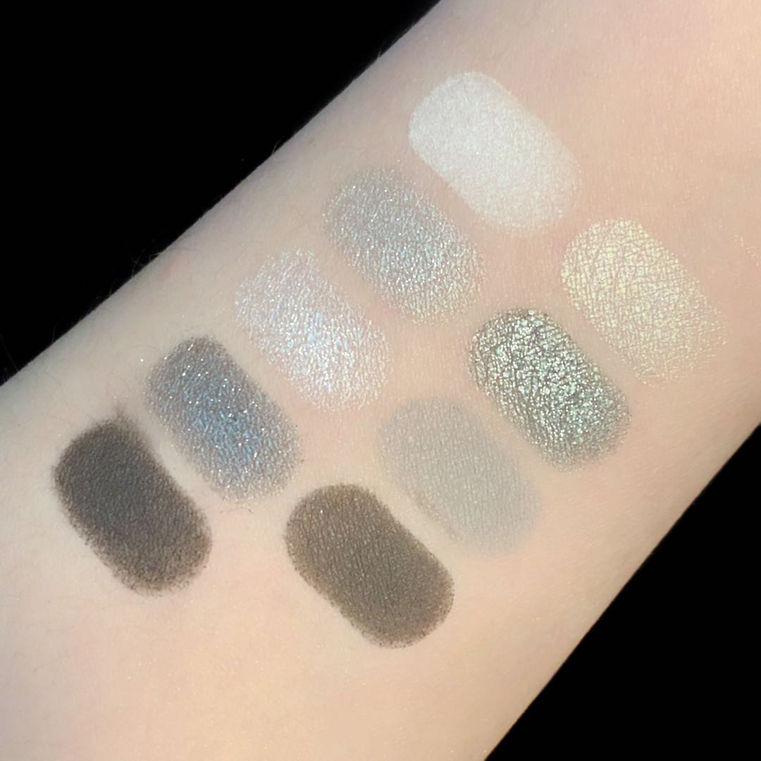 HUDA STORY Smoked Nine-color Eyeshadow palette, Black, White, Gray, Silver, beads, matte Halloween Party stage makeup undefined