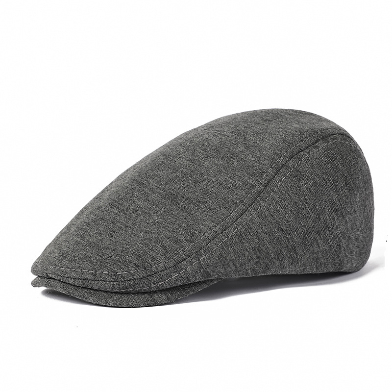 Unisex Solid color simple wool cap men and women's forward hat beret_voghion.com