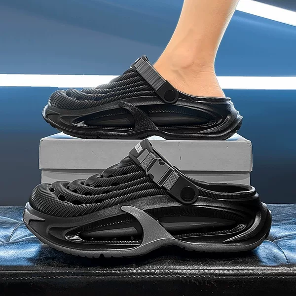 Full-Size Arch-Support Perforated Shoes for Men, New Summer Fashion Outdoor Clogs, Eva Lightweight Soft-Soled Water Shoes