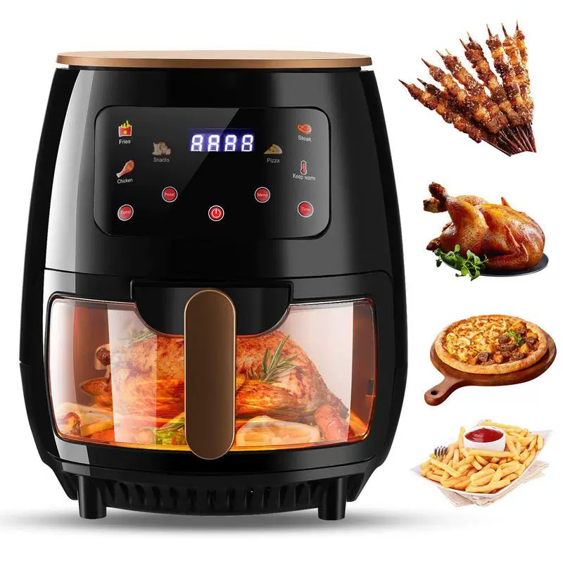 Air fryer (SILVERCREST) 8 L, see-through window, fully automatic multi-function electric fryer