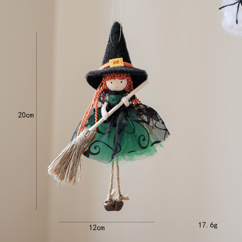 国境を越えた新しいハロウィーンの装飾ゴーストフェスティバルほうき天使の女の子人形装飾人形ペンダントシーンレイアウト|undefined