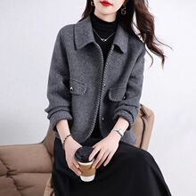 新品 2025款时尚百搭短款女短款显瘦小个子秋冬款呢子时尚修身外