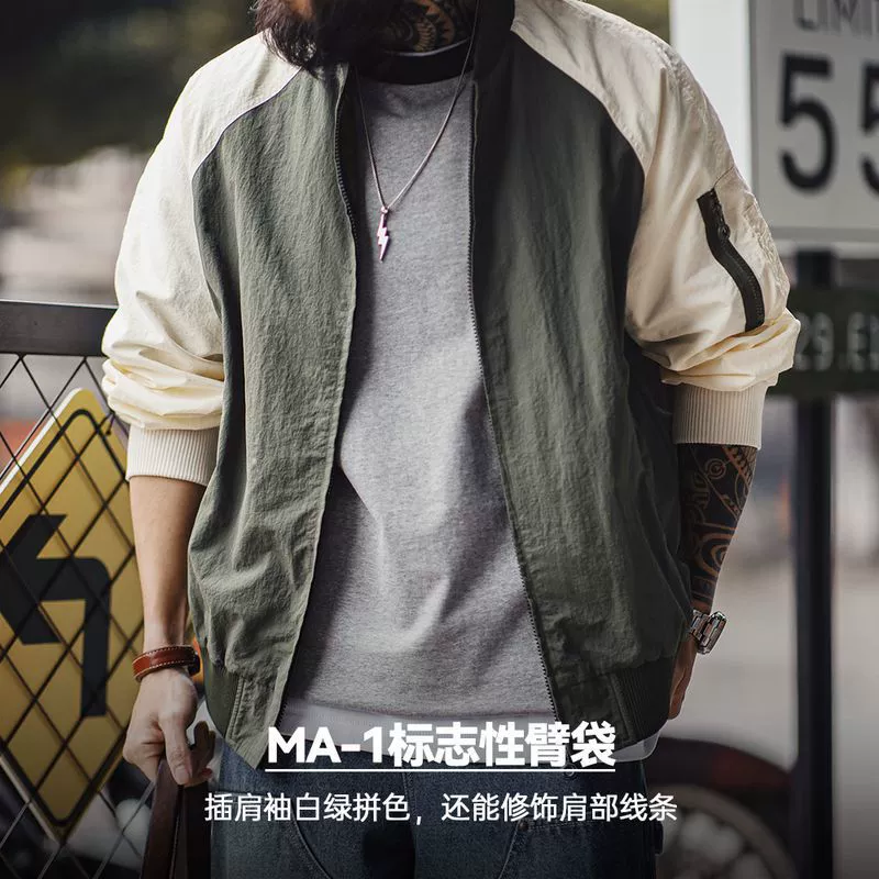 Retro jacket, baseball uniform for leisure, American style
