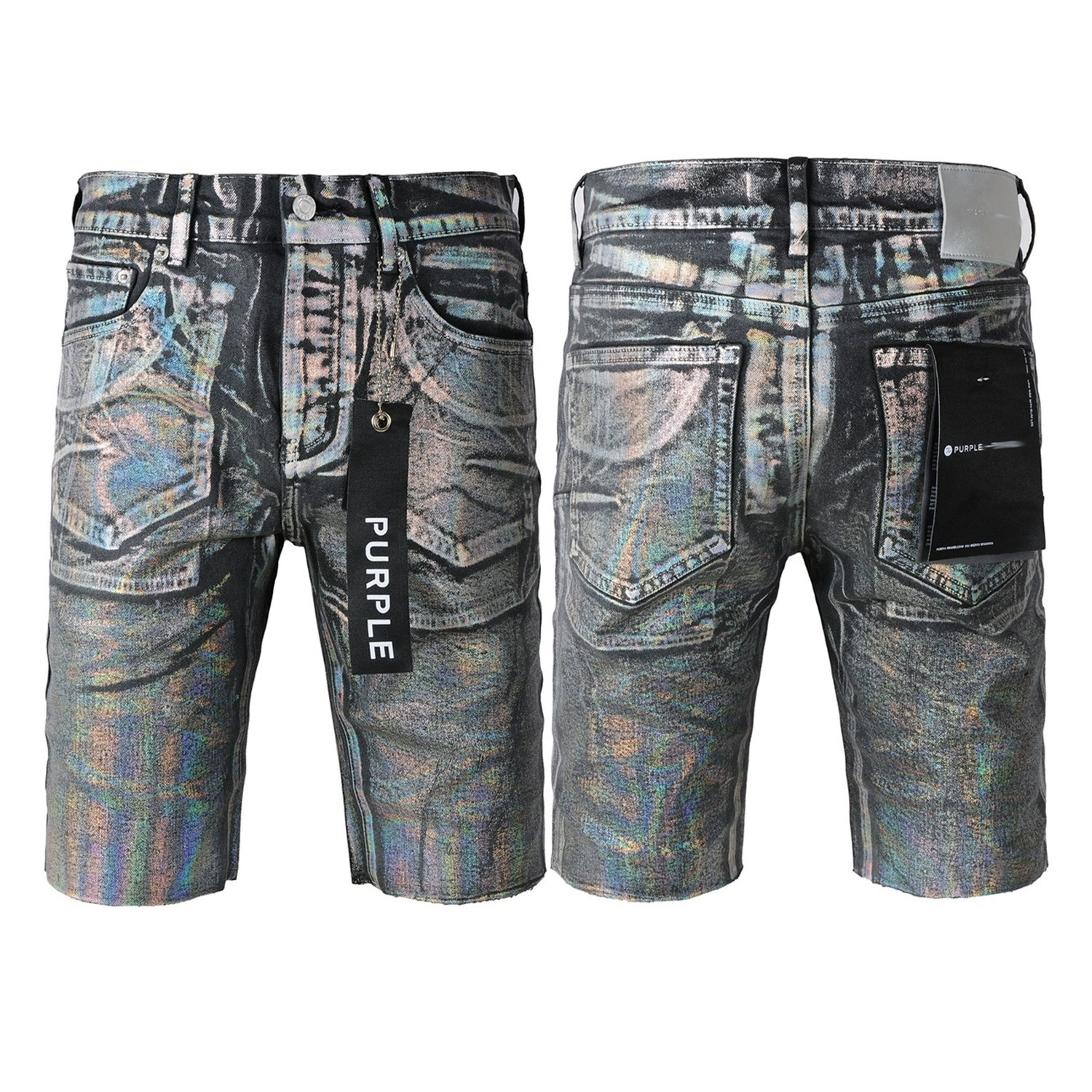 Европейский и американский трендовый бренд LIMITED PURPLE SHORTS фиолетовые брендовые уличные хип-хоп рваные distressed джинсовые шорты