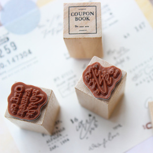 DIY Creative Small Wooden Seal Text Number Special-Shaped Seal Rubber Stamp Wooden Seal Handbook Material Wholesale