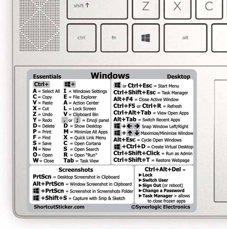 Cross-Border Reference Keyboard Shortcut Sticker Vinyl Residue-Free Adhesive Computer Shortcut Sticker