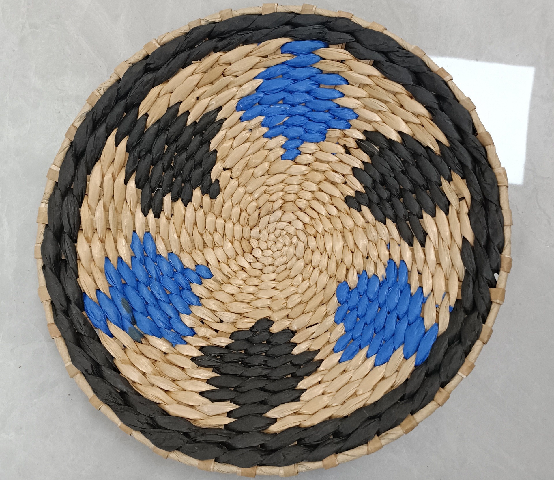 Decoración de pared colgante colgante colgante de pared tejido de paja decoración de pared tejida sala de estar decoración de sala de estar redonda pared de dormitorio Marruecos