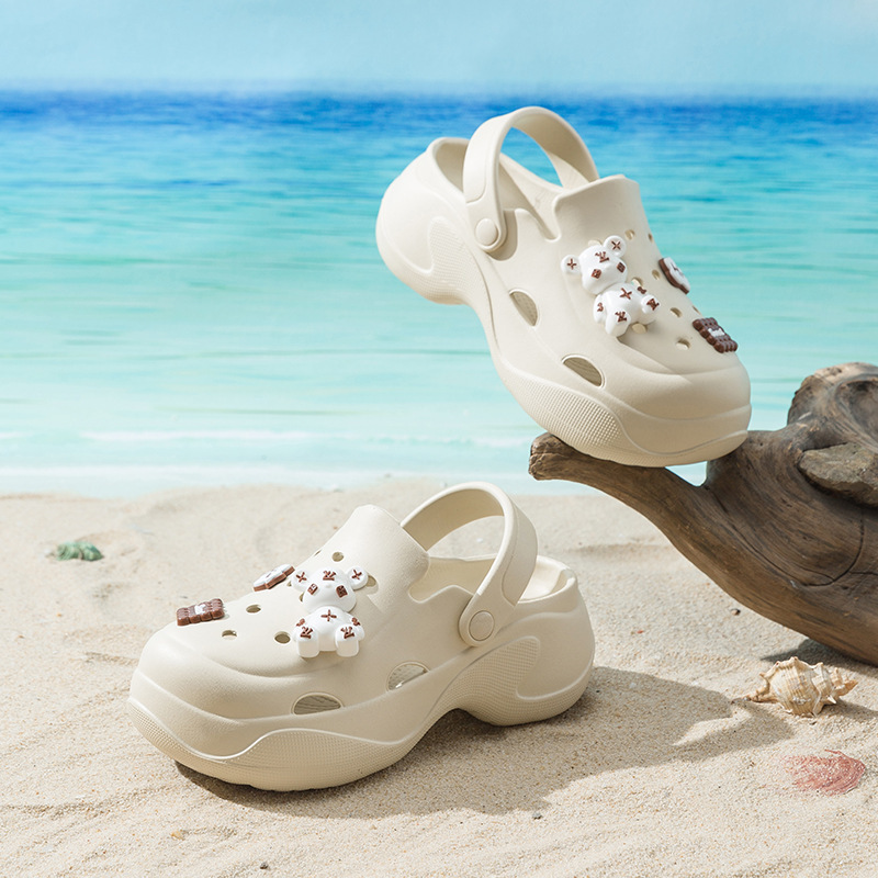 Women's Clogs for Summer, Height-Increasing Beach High-Heeled Closed-Toe Slippers for Outdoor Wear, 2026 New Non-Slip Thick-Soled Sandals for Women