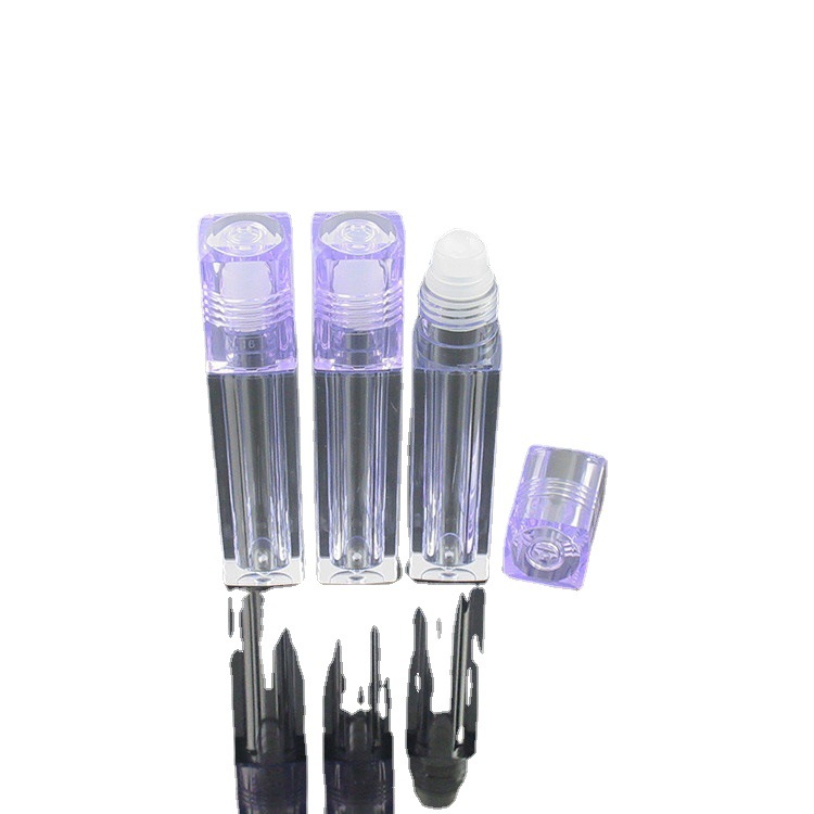 Cuadrado Rosa tapa labio botella de aceite rebordear botella rodillo bola botella de crema de ojos botella 6,5 ml cosmético como esencia botella vacía