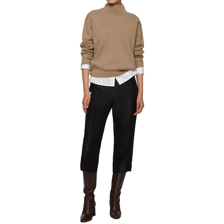 Row texture silk wool cropped pants 24 autumn and winter new black trousers old money wind pleated casual pants for children Row texture silk wool cropped pants 24 autumn and winter new black trousers old money wind pleated casual pants for children