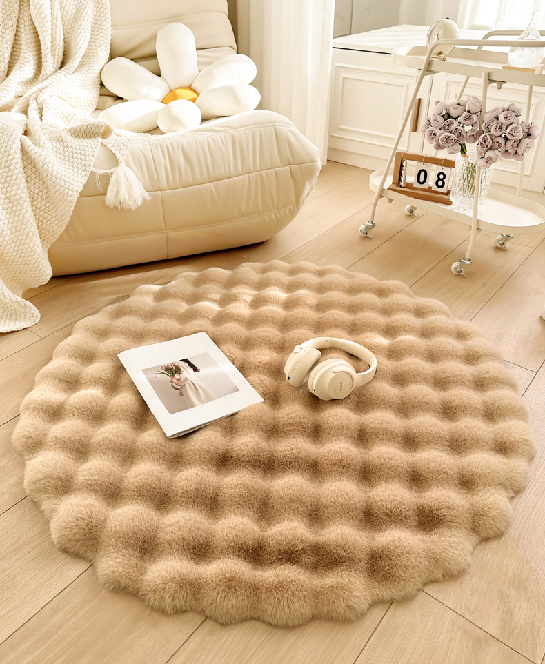 Carpet Door Mat Can Be Cut, Wabi-Sabi Style Carpet, Light Luxury Floor Mat, Silent Tatami Bay Window, Double-Sided Gray-White Carpet