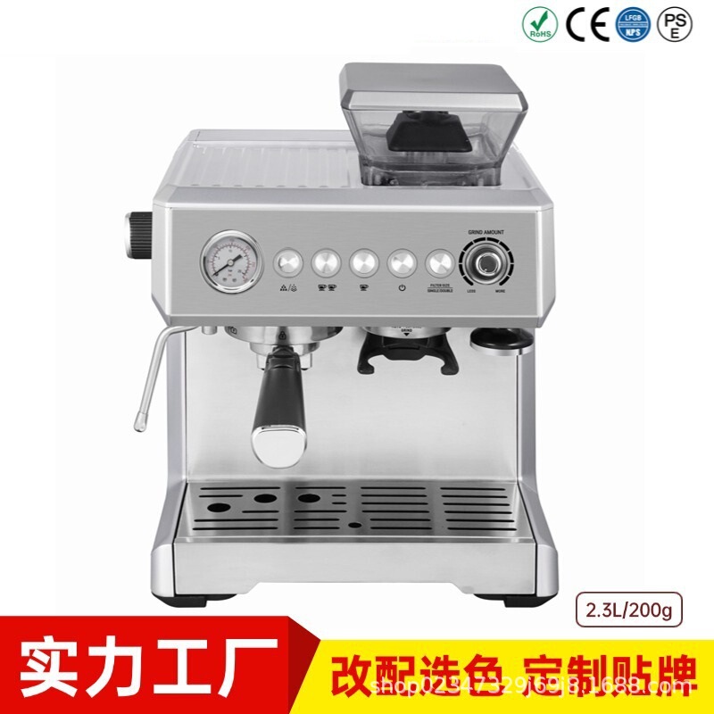 Three-In-One Cross-Border Integrated Grinding and Brewing Machine, Semi-Automatic Home-Use Espresso Machine with Bean Grinder Three-In-One Cross-Border Integrated Grinding and Brewing Machine, Semi-Automatic Home-Use Espresso Machine with Bean Grinder