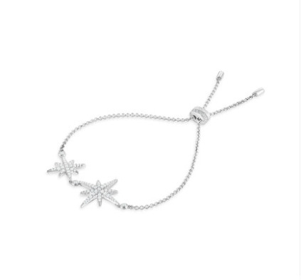 Fashion Simple Style Star Sterling Silver Star Plating Zircon Bracelets