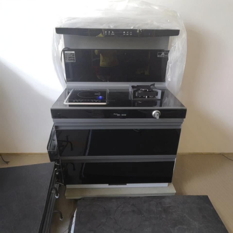 Integrated stove gas-electric dual-purpose fierce fire large suction automatic cleaning induction cooker smoke machine stove disinfection cabinet under the exhaust air