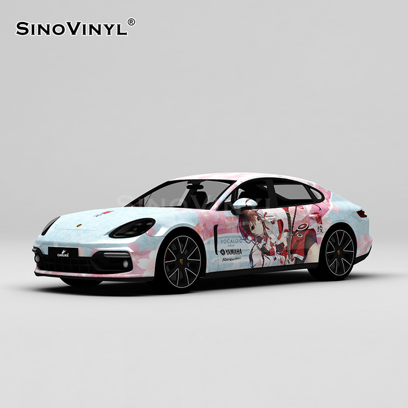 Carlake anime dolor coche serie coche que cambia de color película pretty Girl pintado pegatinas de cuerpo de coche de dibujos animados flor de cerezo coche que cambia de color