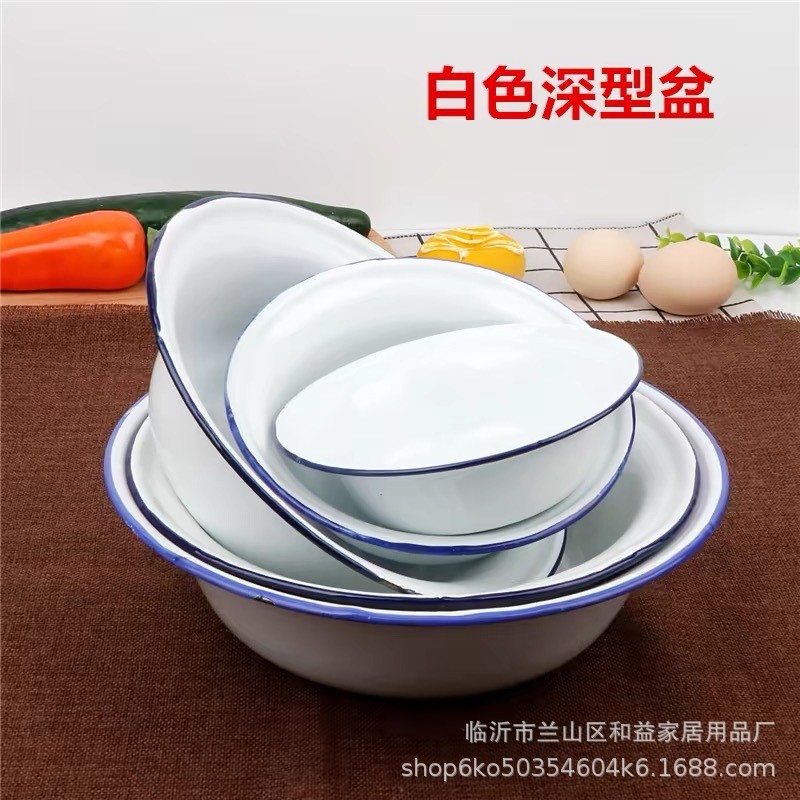Bowl de esmalte antiguo, tazón de sopa de restaurante, tazón de arroz de esmalte, tazón de sopa nostálgico, tazón de sopa, tazón de platos caseros, tazón de harina de fideos, tazón de hielo image 4