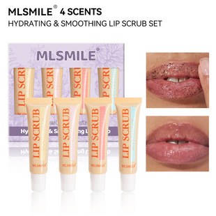 Cross-Border Exclusive for Lightening Lip Lines, Moisturizing Lip Scrub, 4-Pack Set, Lip Cracking Care Cream