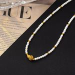 复古优雅镂空葫芦吊坠施家珍珠花珠项链女小众设计新中式手工饰品