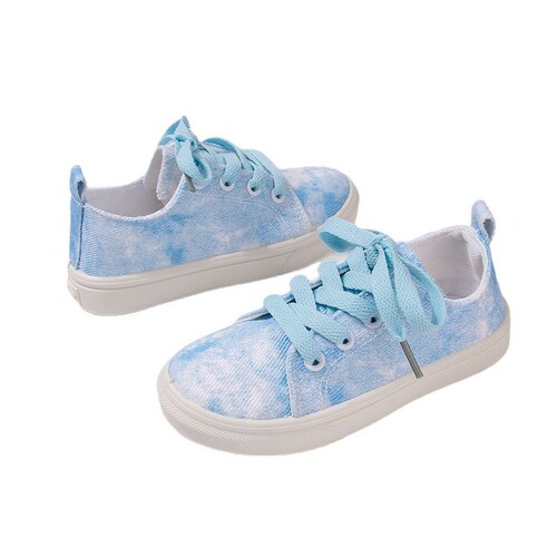 Spring Cute Floral Lace-Up Canvas Shoes Leisure Soft Soles for Big Kids and Toddlers