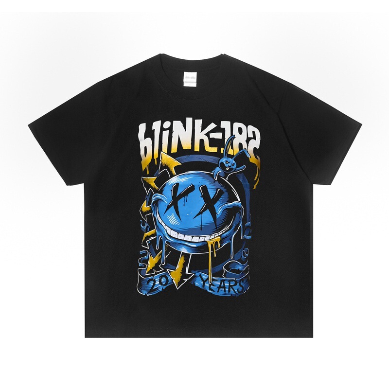 Europe and the United States Blink-182 Blink 182 punk band rock printed T-shirt short sleeve crew neck loose cotton men and women