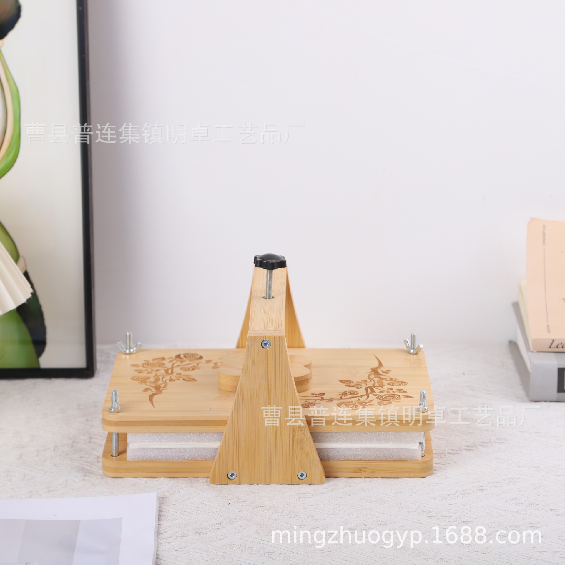 现货实木压花板简易干花压花器可拆卸植物标本制作工具木质压书器