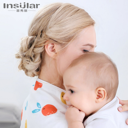 Infant bamboo cotton burp napkin baby large bib six-layer gauze shoulder pad baby bib mother feeding towel