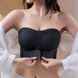 Strapless Underwear Women's Big Chest Push-up Non-slip Invisible Strapless Wrapping Chest Beautiful Back Bra Sexy Traceless Thin Summer