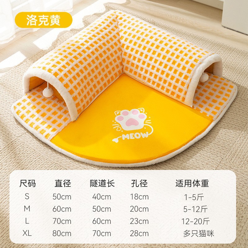 Cama para Gatos de Lujo, Modelo Nuevo, Transfronterizo, Cálida, Túnel para Gatos, Integrada para Jugar y Dormir, Casa para Gatos, Nido para Gatos Semicerrado, 25 Años de Experiencia